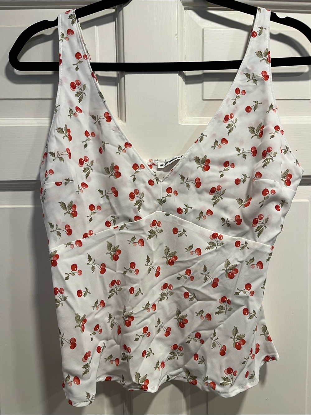 Abercrombie & Fitch Cherry Print White camisole